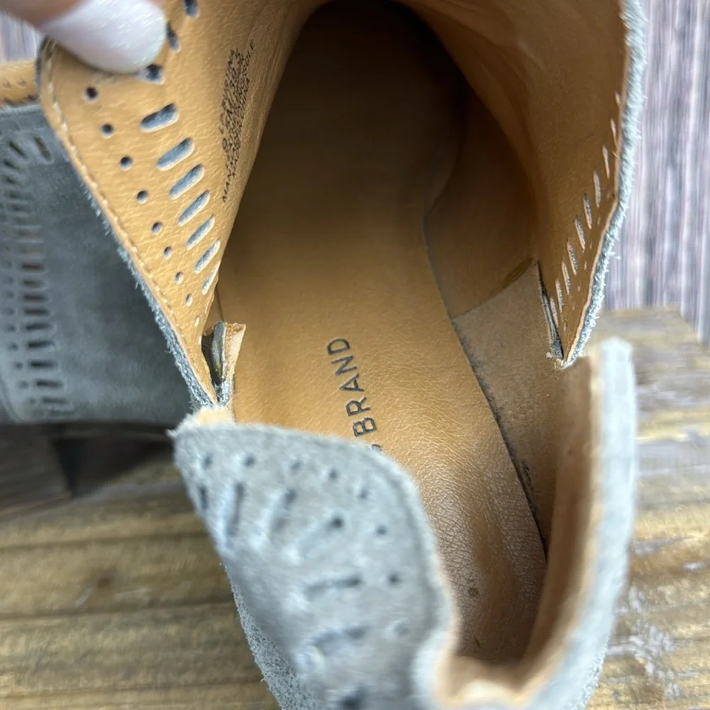 Lucky Brand Bustina Gray Leather Bootie- Size 9.5